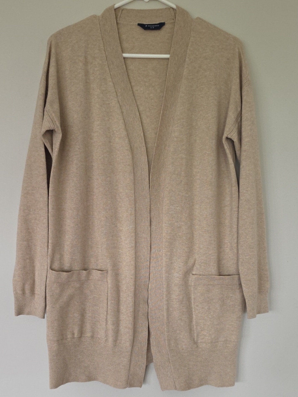 Denver Hayes Tan Open-Front Women’s Cardigan Small Very Soft!
